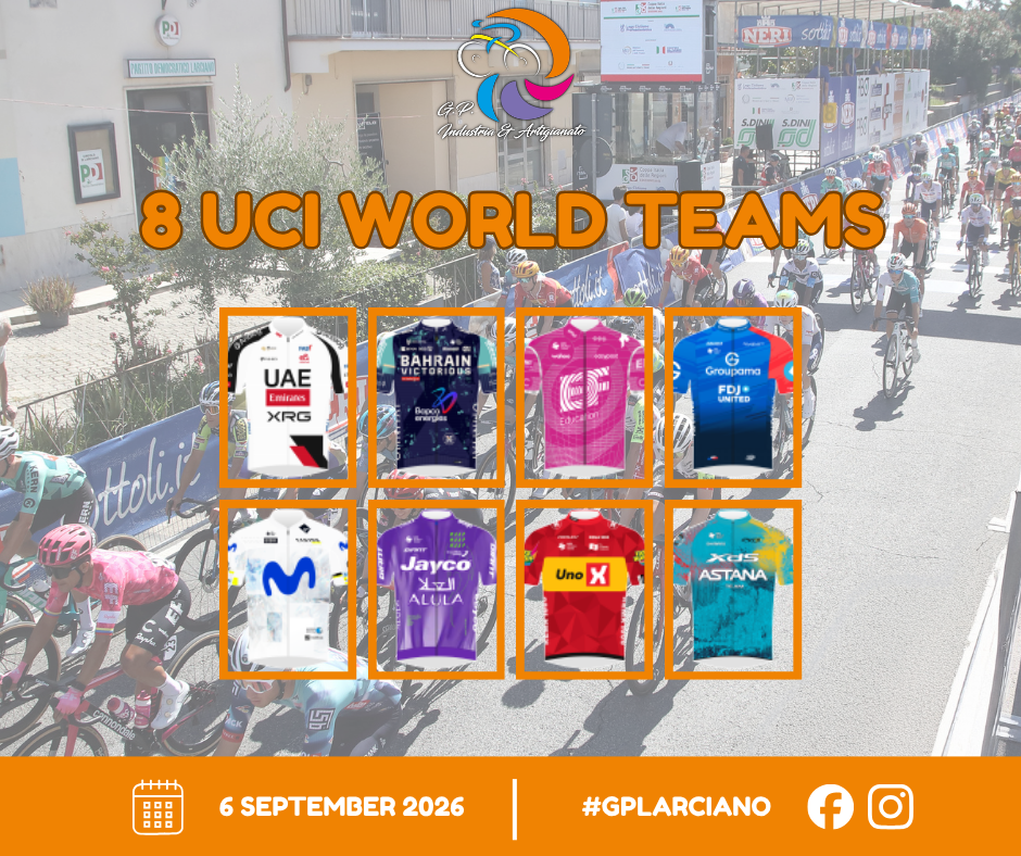 IL 6 SETTEMBRE 2026  IL GP LARCIANO CON 8 TEAM WORLD TOUR