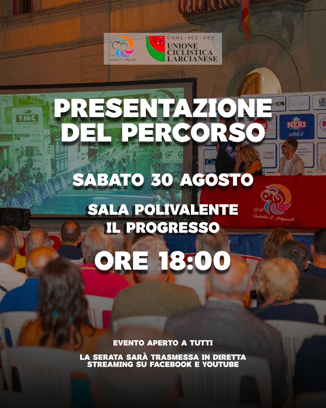 GP LARCIANO: SEGUI LA PRESENTAZIONE IN DIRETTA STREAMING